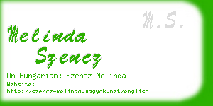 melinda szencz business card